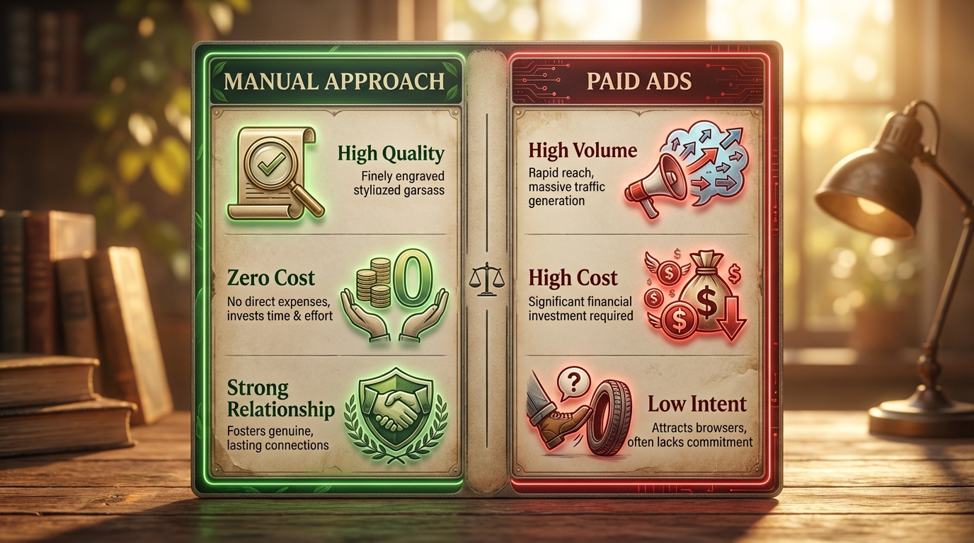 Comparison: Manual Engagement vs. Paid Lead Ads