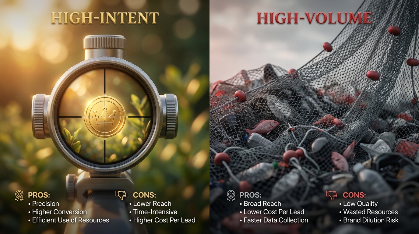 Pros and Cons: High-Intent vs. High-Volume Launches